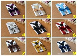 26 colors Kids Suspenders Bow Tie Set for 110T Baby Braces Elastic Yback Boys Girls Suspenders accessories5474738