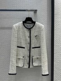 2024 New Spring Autumn Milan Runway Jackets O Neck Long Sleeve fashion Brand Same Style Women's Coats Designer Tops 0307-10