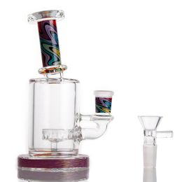 6.23 Inch Mini Dab Rig Colourful Perc Percolator Thick Glass Bongs Hookahs With 14mm Joint Clear Glass Bowl For Smoking H6110