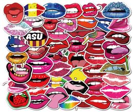 50Pack No Repeats Sexy Lip Sticker Cartoon Graffiti Stickers Personality Luggage DIY Lady Lip Decals PVC Kissing Pictures9392511