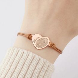 Customise Real Fingerprint Bracelets For Her Souvenirs Fingerprint Jewellery Fingerprint Heart Pendant Souvenir Holiday Gifts 240227