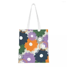 Shopping Bags Babette Retro Flower Daisy Shoulder Bag Female Reusable Aesthetic 70s Large Capacity Handbag Shopper