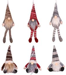 Christmas Ornament Knitted Plush Gnome Doll Xmas Tree Wall Hanging Pendant Holiday Decor Gift TreeDecorations WLL9742443578