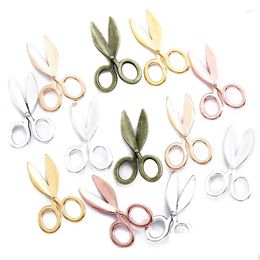 Charms 200 Pieces/Bag 16 10Mm Metal Scissors Shape Pendant Diy Necklace Bracelet Accessories For Jewellery Making Drop Delivery Dh74Z