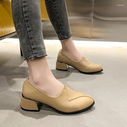 Dress Shoes Spring High Heels Women Elegant Chunky Sandals 2024 Trend Pointed Toe Brand Office Pumps Mujer Zapatillas