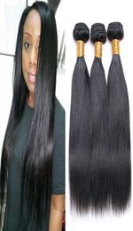 Brazilian Straight Virgin Hair 3 BundlesLot Natural Black Cheap Hair Extensions 828 Inches Straight Human Hair For Whole4637302