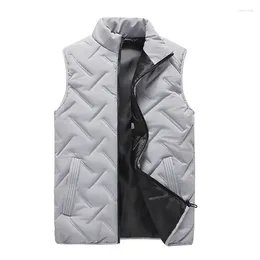 Men's Vests Men Vest Winter Autumn Jackets Thick Man Zipper Sleeveless Coats Male Warm Cotton Padded Waitcoat Clothing For Daily Wear