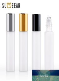 100 PiecesLot 10ml Mini Refillable Perfume Bottle Frosted Glass Roll On Essential Oil Vial Travel Empty Sample Bottle6351724