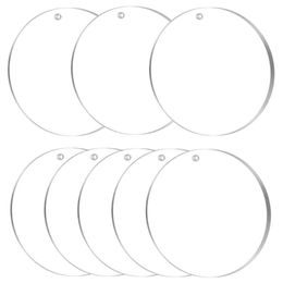 Keychains Fine Crafting DIY Material Clear Round Acrylic Decor For Gift Tags With 2 95in Diameter Ornaments233E