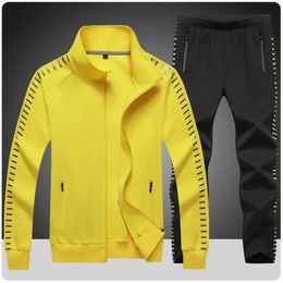 Mens Casual Tracksuits Long Sleeve Gym Jogging Running Suits Sweatsuit Sets Track Jackets Pants 2 Piece Basketball Sportsuits 240307