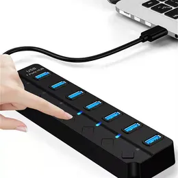 3.0 High Speed USB Hub 3 0 7 Ports For PC Computer Docking Station Adapter Splitter Hard Drives Mouse Keyboard