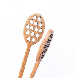 Cute Hollow Out Love Shaped Wooden Honey Stick Wood Honey Spoon Stick Dipper Stirrer Flatware Accessories Kitchen Gadget GGA43906788597