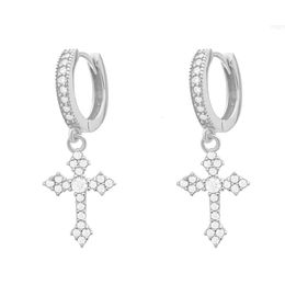 Ready to Ship Moissanite Jewelry Hip Hop S925 with Diamond Earrings Iced Out Cross Earring