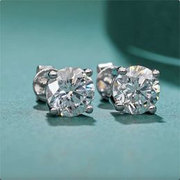 Voaino Custom 9k 14k 18k Oem Competitive Price Screw Back Cvd Lab Grown Diamond Stud Earring for Women Men 0.5ct 1ct 2ct