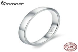 BAMOER High Quality 925 Sterling Silver Classic Round Finger Ring Women Wedding Engagement Jewellery Gift SCR3435267835