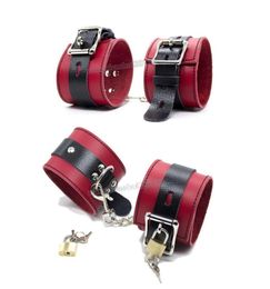 Bondage Quality Genuine Cow Leather Fur Hands Ankles Legs Wrist Cuffs Restraints Shackle G949290694