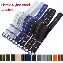 Watch Bands Zulu Nylon Strap 18/20/22mm Elastic French Troops Parachute Band Stainless Steel Buckle Men Women Replace Bracelet