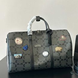 High Quality Duffle Bag C-print Men Leather Travel Bag Leather Baggage Designer Handbag Casual Shoulder Luggage Bag 240315