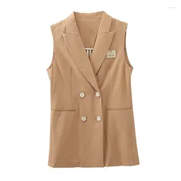 Women's Vests Ladies Vest Long Coat Jacket Casual Everyday Blazer Tights Sleeveless For Women 2024 Woman Norpojin Official Store