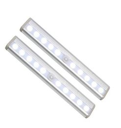 Motion Sensor Night Lights 10 LED Rechargeable Stick On Anywhere Magnetic LED light Bar for Under Cabinet Closet Hallway Stairway7574403