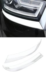 For Q7 4M 2016-2019 Car Accessories Front Headlight Trim Frame Sticker Cover Exterior Decoration Silver Chrome Moulding6659846