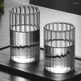 Wine Glasses Freeship Transparent Wide Striped Glass Cup High Temperature Resistant Borosilicate Water Home Ins Juice