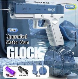 Toys Gun Gun Toys Automatic Electric Water Gun Toy Summer Outdoors Pool Beach Toys High Pressure Water Pistol Large Clip Birthday Gifts 240307