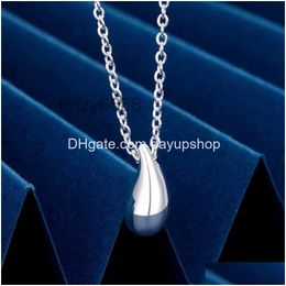 Pendant Necklaces Gold T V Necklace Personalised Versatile Droplet Shaped Pendant Simple Light Luxury Collar Chain For Women 4Na7 Drop Dhhxa