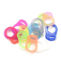 Pacifier Holders&Clips# Pacifier Holders Clips 200 Pcs Transparent Clear Sile Rings Baby Mam / Dummy Stuffed Animal Adapter Holder 14 Dhbce