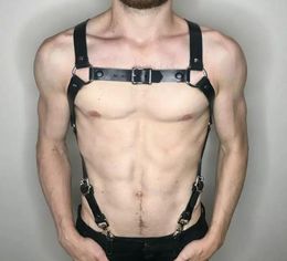 Bras Sets Rave Costumes Gay Gear Cbwear Harness Tanks Latex PU Leather Mens Sex Exotic Top Fetish Adjustable StrapBras3680398