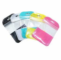 100Pcs 7x11cm Colourful Plastic Zipper Packaging Bag with Hang Hole Self Seal Crafts Hard Disc Zipper Storage Bag Electronics Packi8010358
