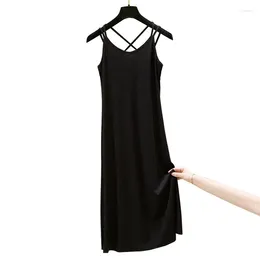 Casual Dresses Women Sexy Sleeveless Dress 2024 Summer Fashion Lady Party Beach Vestidos Black Spaghetti Strap