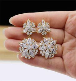 Dubai 18 karat gold pendant earrings rose tassel Jewellery earrings for a wedding party elegant and beautiful lady039s accesso 25833450