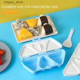 Bento Boxes Folding Portable Triangle Love Sushi Rice Tool Rice and Vegetable Roll Box Japanese 6-link Mold Lunch Box meal prep L240307