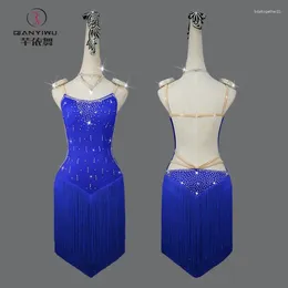 Stage Wear Latin Dance Tassel Competition Clothes Sex Prom Line Suit Ballroom Practise Woman Evening Dress Skirt Samba Girls