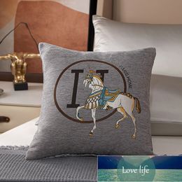 Wholesale Quatily Horse Chenille Pillow Case Home Sofa Cushion Bedside Soft Bag Lumbar Support Pillows Office Nap