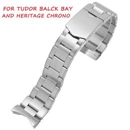 22mm Solid Stainless Steel Watchband for Tudor Black Bay 79230 79730 Heritage Chrono Watch Strap Wrist Bracelet on No Rivet H09152153