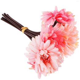 Decorative Flowers 7 Pcs Bouquet For Bride Wedding Decorations Simulation Flower Adornment Chrysanthemum