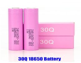 Yüksek kaliteli INR18650 30Q 18650 Pil Pembe Kutusu 3000mAh 20A 37V Drenaj Şarj Edilebilir Lityum Düz Üst Piller SA4090596 için buhar Hücreleri