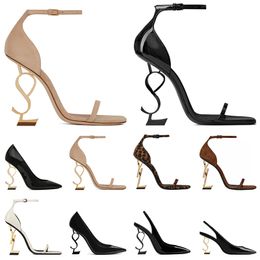 Luxus Marke Damen Kleid Schuhe Designer High Heels Patent Leder Gold Tone Dreifach Schwarz Nuede Rot Frau Dame Mode Sandalen【code ：L】Party Hochzeit Büro Pumpen