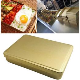 Bento Boxes Yellow Aluminum Lunch Box Dosirak Metal Food Container Snack Lunch Box Thick Single-layer Bento Box Portable for Camping Picnic L240307