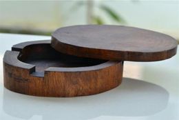 Fashion Selling Wood Colour Southeast Asia Features Solid Wood Ashtray Personality Wooden With Lid Ashtray261o1791705