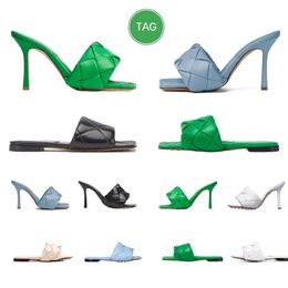 Lido Designer-Damen-Luxus-Sandalen, sexy Sommer-Bowknot-Hausschuhe, Slides, quadratische High-Heels, Absatz-Maultiere, Damen-gepolsterte Leder-Kleid-Scarpe-Hochzeitsschuhe