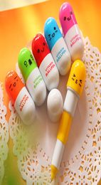 Creative Retractable Ball point pen cartoon Telescopic face Capsule pills cute Ballpoint Pen for kids gift3993089