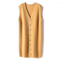 Women's Sweaters Women Autumn Waistcoat Vintage Vests Single Breasted Cardigan Knit Cotton Soft Comfortably Sleeveless Solid Loose Knitted