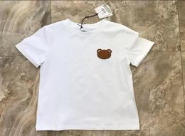 Kids Cotton Tshirts Short Sleeve Tees Tops Boys Girls Children Casual Letters Printed Bear Pattern Clothing Pullover White Black 8597928