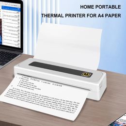Wireless Bluetooth 200dpi A4 Inkless Thermal Printer 1000mAh Po Document Sticker USB Rechargeable For Home Office