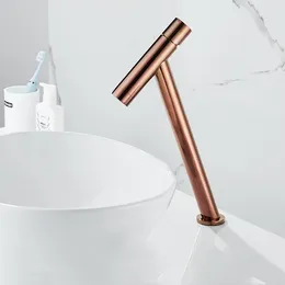 Bathroom Sink Faucets Rose Gold Solid Brass Basin Faucet Mixer & Cold Single Handle Deck Mount Lavatory Tap Nickel Black Chrome