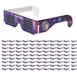 100Pcs UV filter solar eclipse glasses Safety solar eclipse framing glasses ISO 12312-2 certified sunglasses 240307