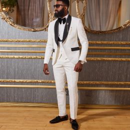 Suits African Wedding Suits for Men Slim Fit Custom Groom Tuxedo 3 Piece Formal Business Male Suit Jacket with Vest Pants 2023